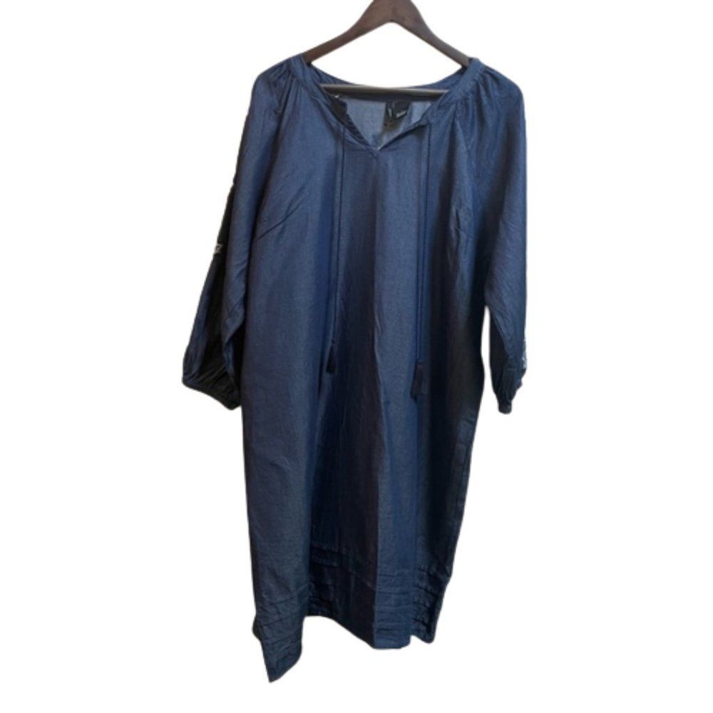 New Direction Women's Chambray Dress Size Large - Picture 1 of 9